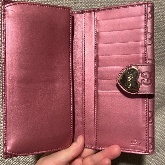Gucci Guccisima Authentic metallic pink leather wallet - Picture 10 of 15